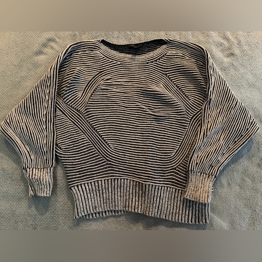 Tribal Striped Black and White Women's Sweater